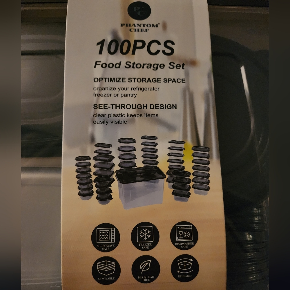 Black Food Storage Set - 100PCS